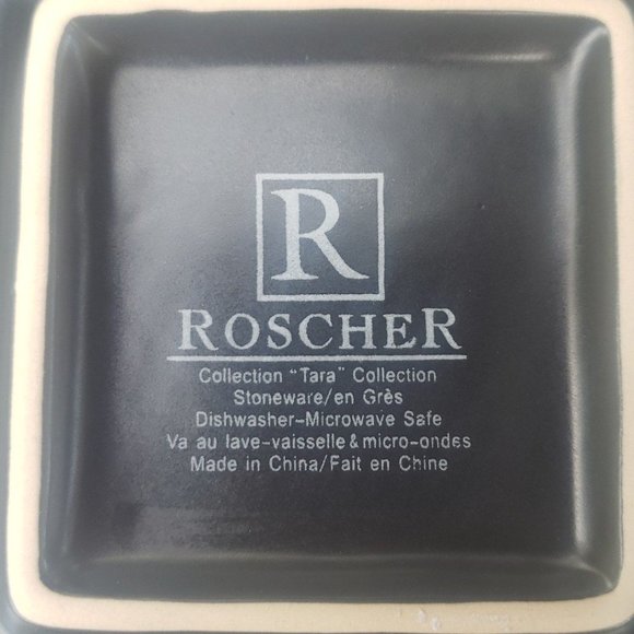 Red and Gold Roscher Serving Plate 11 x11 inches - Picture 2 of 2